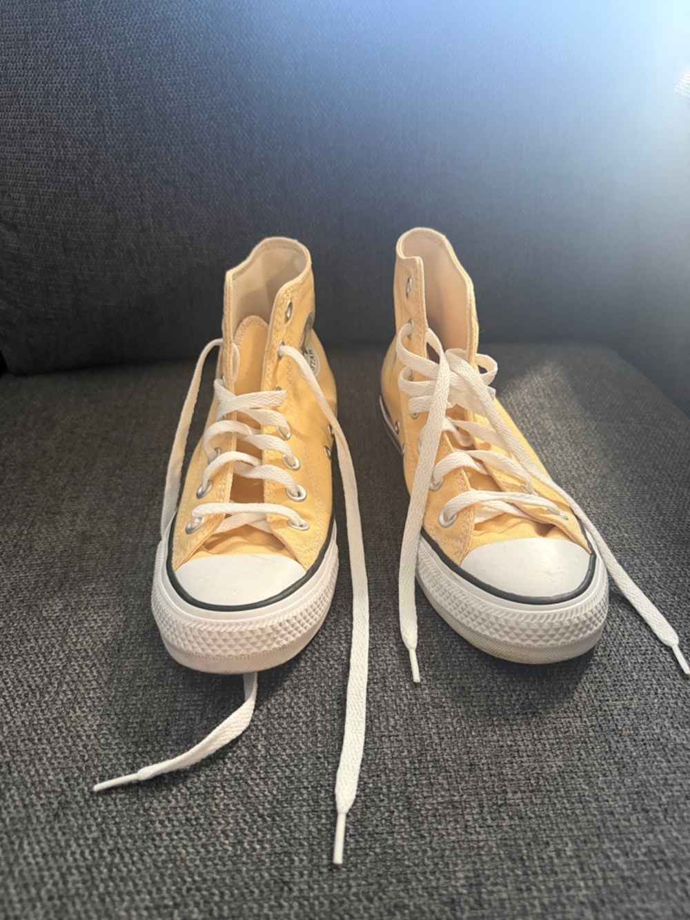 Yellow High-Top Canvas Sneakers